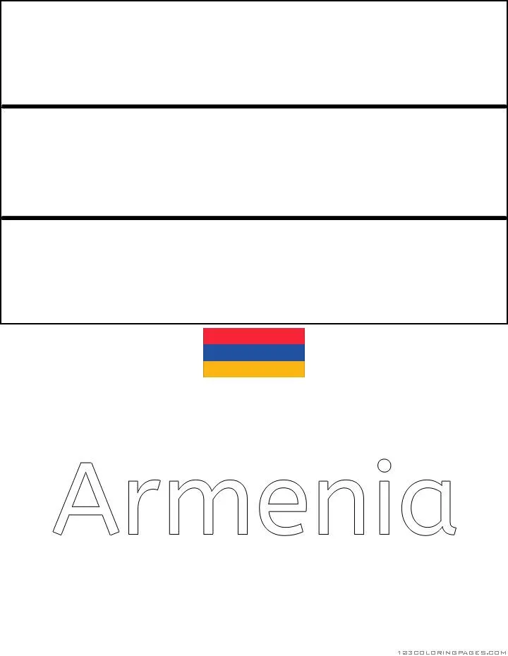 Desenho da Bandeira da Armênia para Colorir