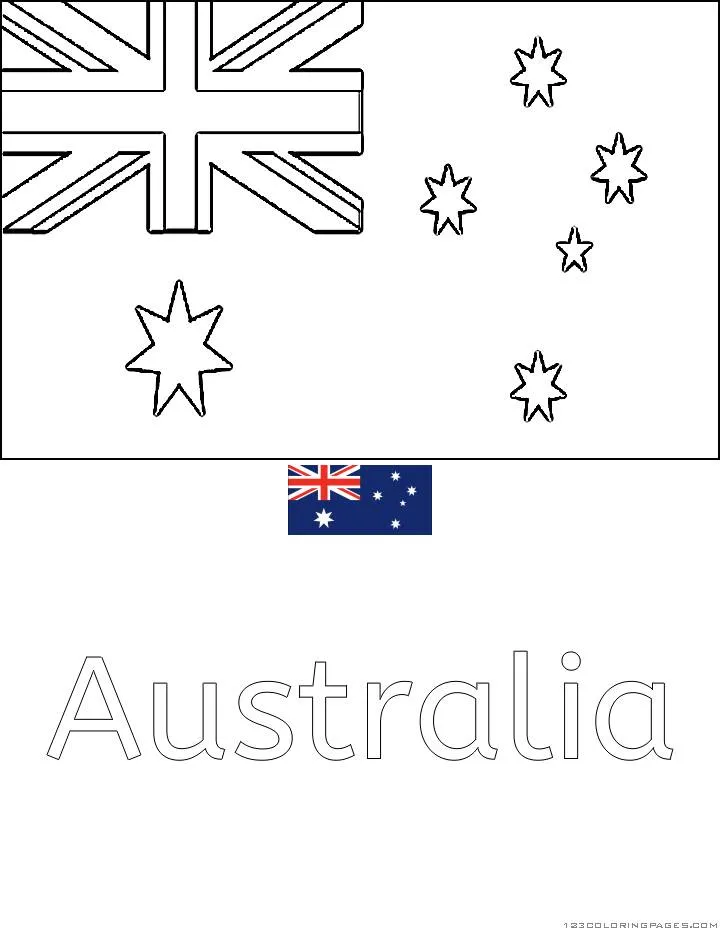Desenho da Bandeira da Austrália para Colorir