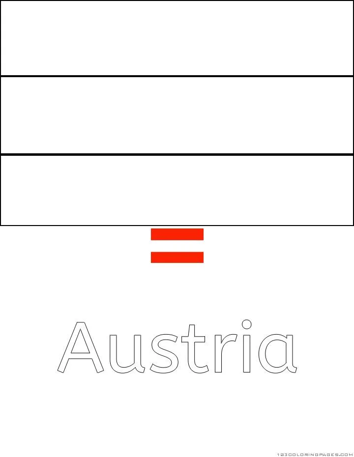 Desenho da Bandeira da Áustria para Colorir