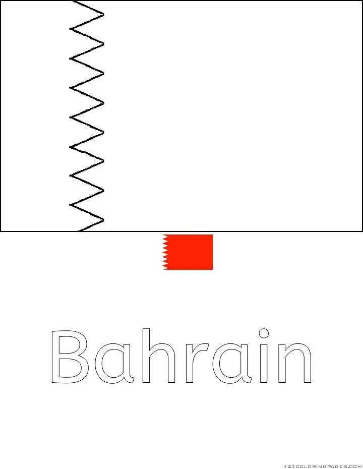 Desenho da Bandeira do Bahrein para Colorir