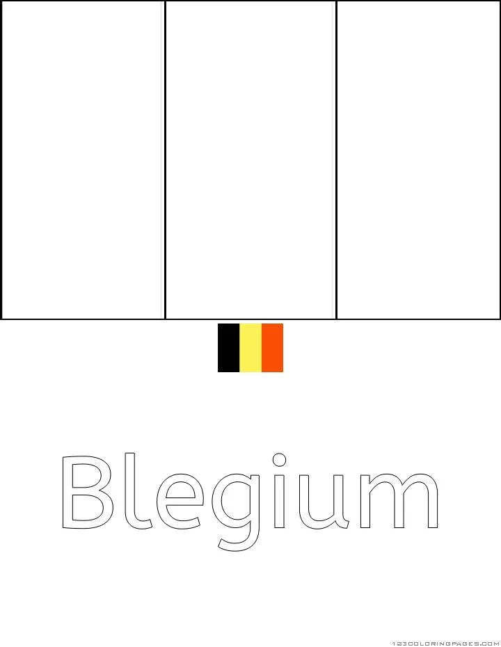 Desenho da Bandeira da Bélgica para Colorir