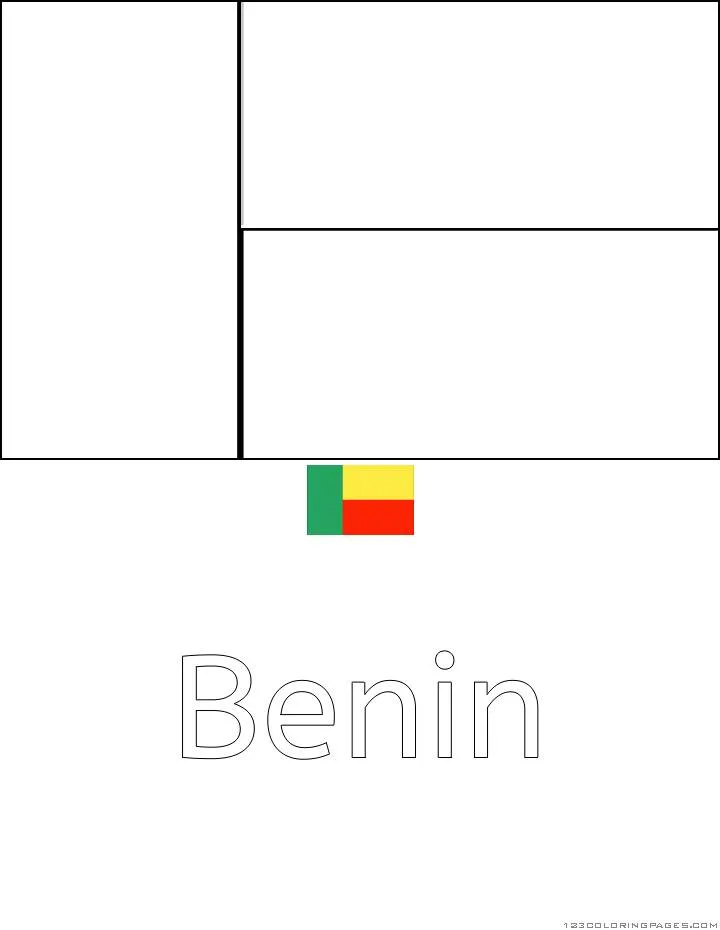 Desenho da Bandeira do Benin para Colorir