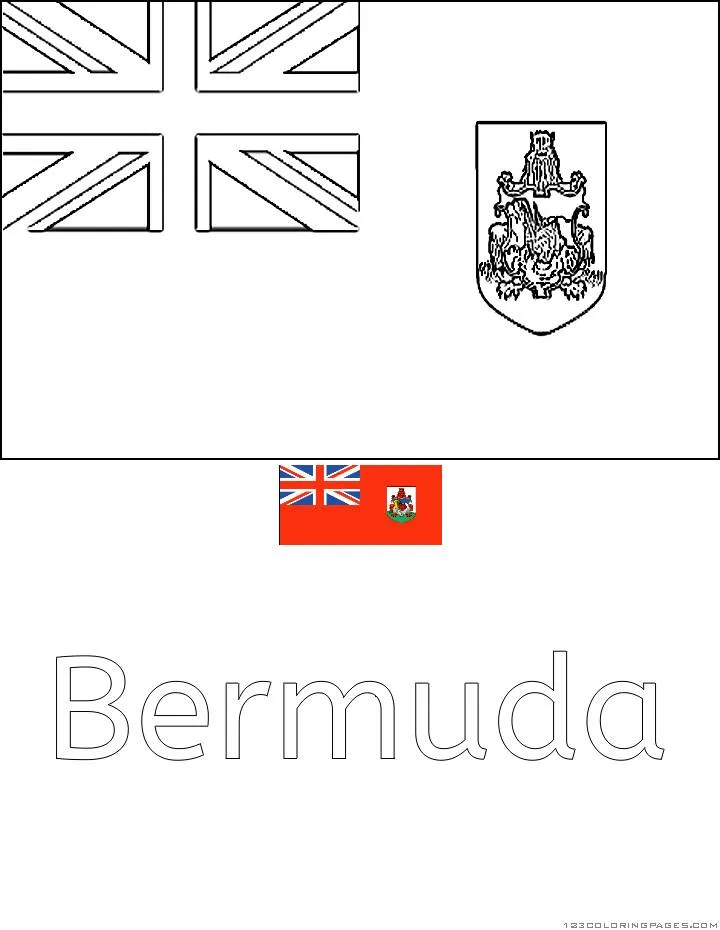 Desenho da Bandeira de Bermuda para Colorir