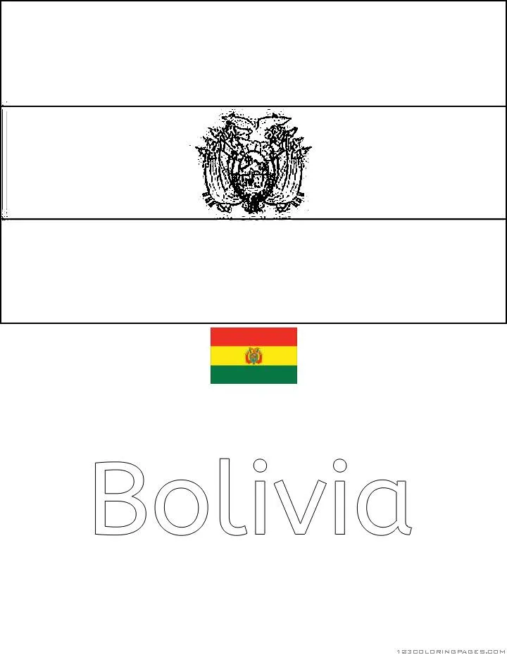 Bolivian Flag Coloring Page