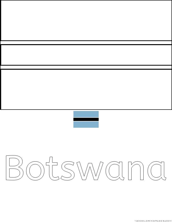 Desenho da Bandeira de Botswana para Colorir