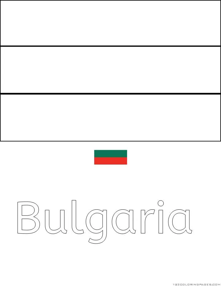 Ausmalbild mit bulgarischer Flagge