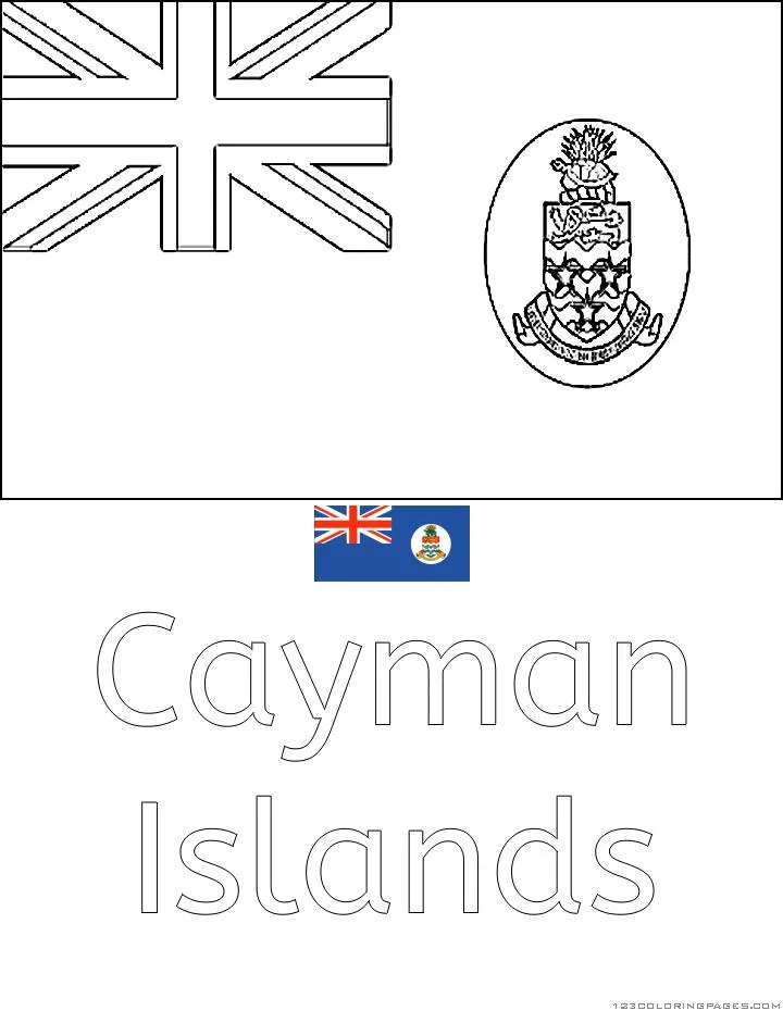 Desenho da Bandeira das Ilhas Cayman para Colorir