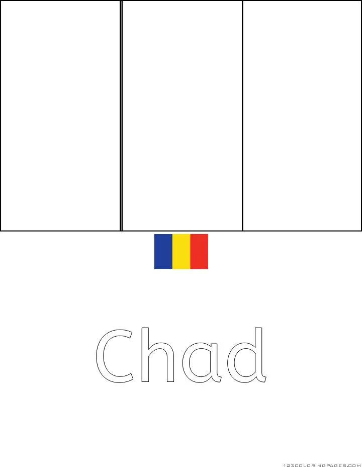 Desenho da Bandeira de Chad para Colorir