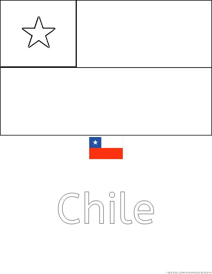 Desenho da Bandeira do Chile para Colorir