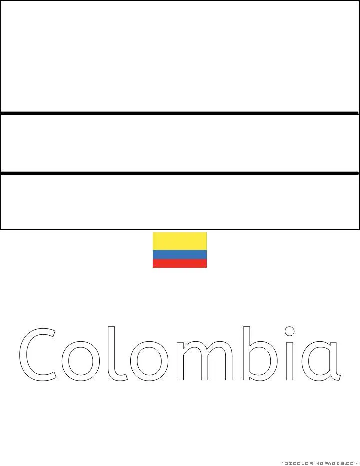 Desenho da Bandeira da Colômbia para Colorir