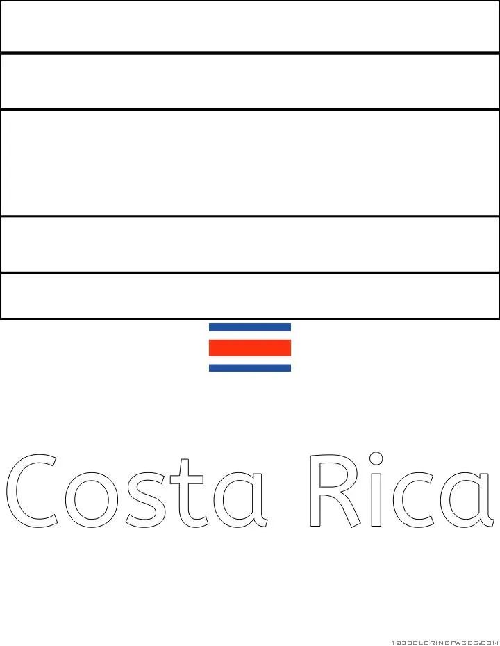 Coloriage du drapeau du Costa Rica