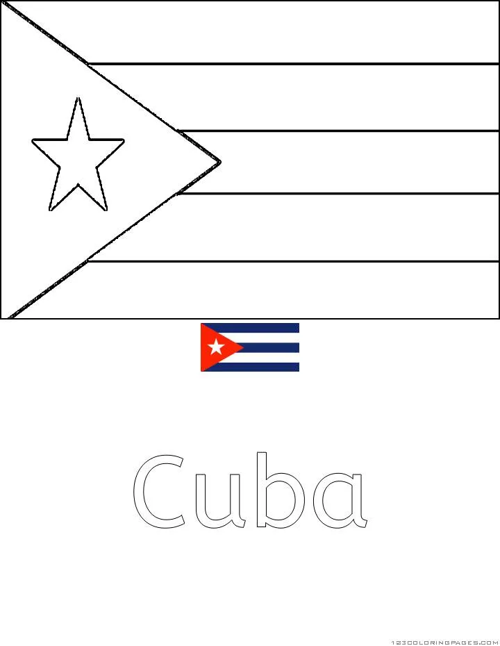 Coloriage du drapeau de Cuba