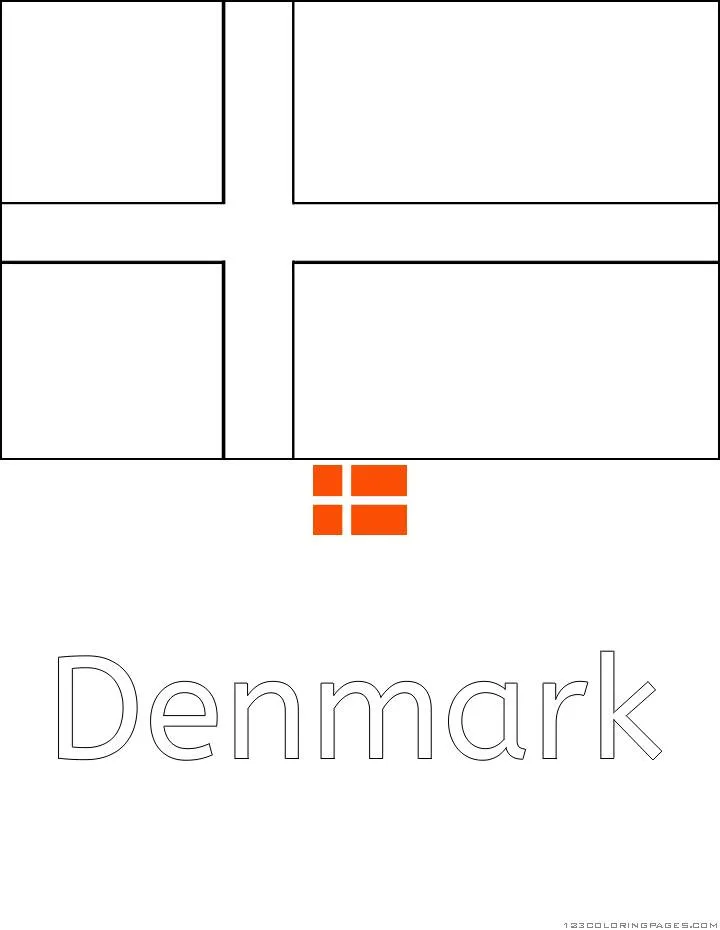 Desenho da Bandeira da Dinamarca para Colorir
