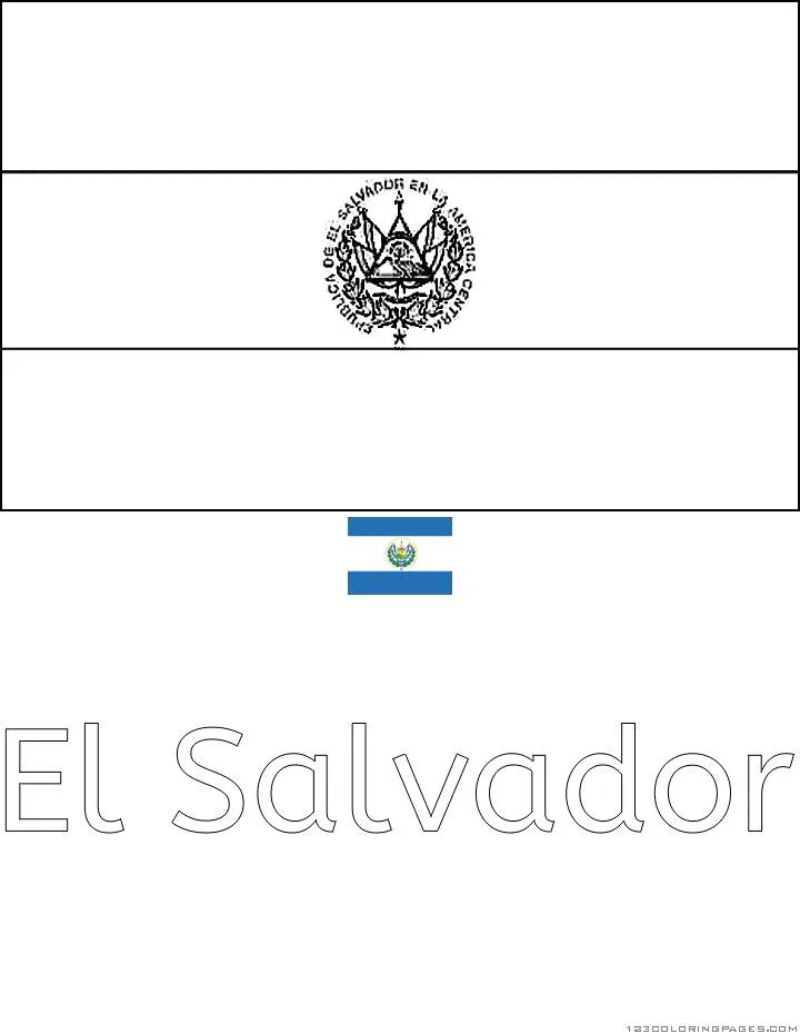 El Salvador Flag Coloring Page