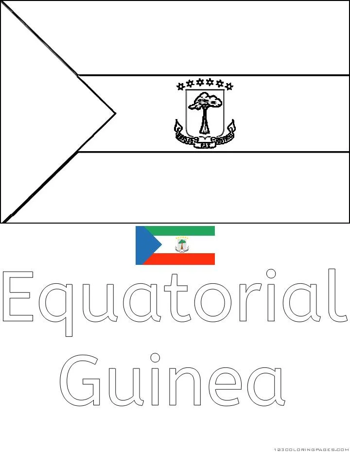 Equatorial Guinea Flag Coloring Page