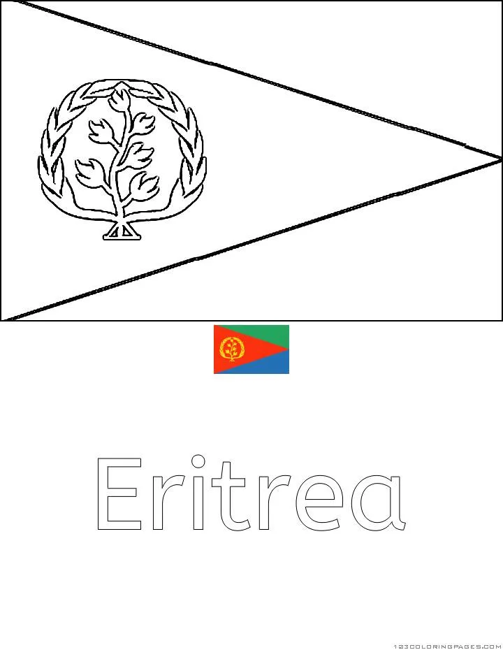 Eritrea Flag Coloring Page