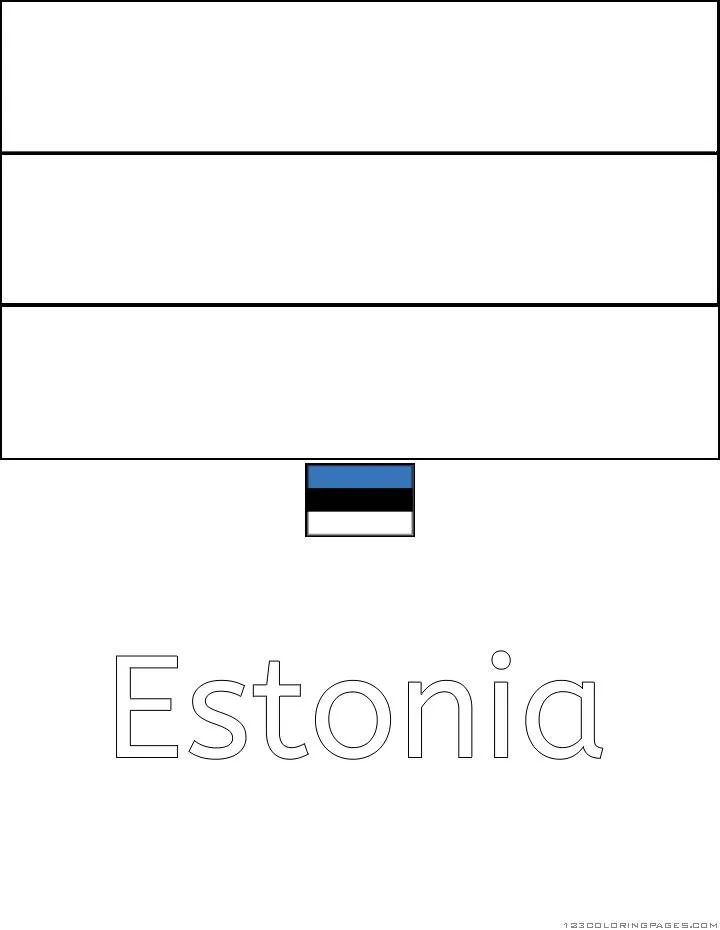 Desenho da Bandeira da Estônia para Colorir