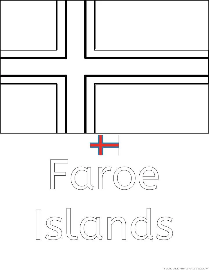 Desenho da Bandeira das Ilhas Faroe para Colorir