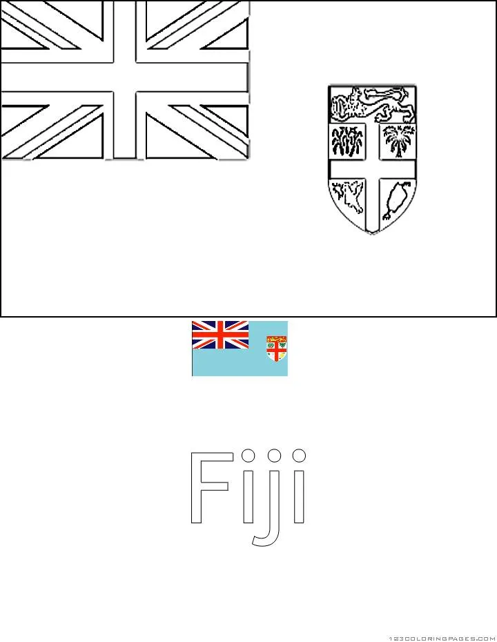 Desenho da Bandeira de Fiji para Colorir