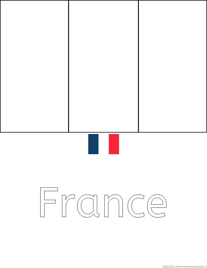 Desenho da Bandeira da França para Colorir