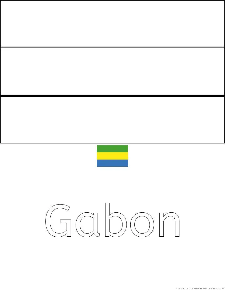 Desenho da Bandeira de Gabão para Colorir
