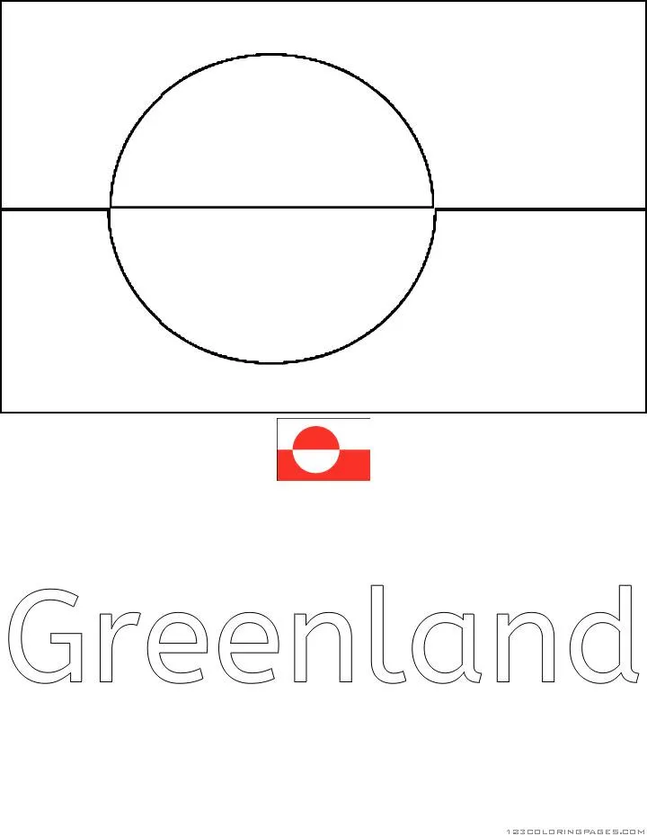 Desenho da Bandeira da Groenlândia para Colorir