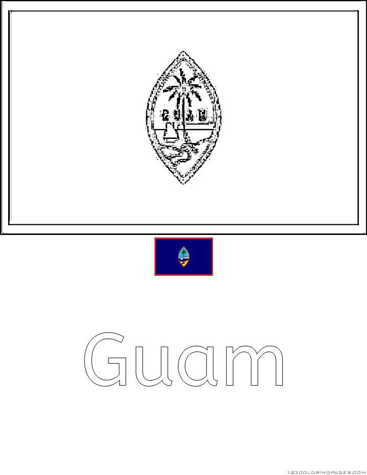 Guam Flag Coloring Page