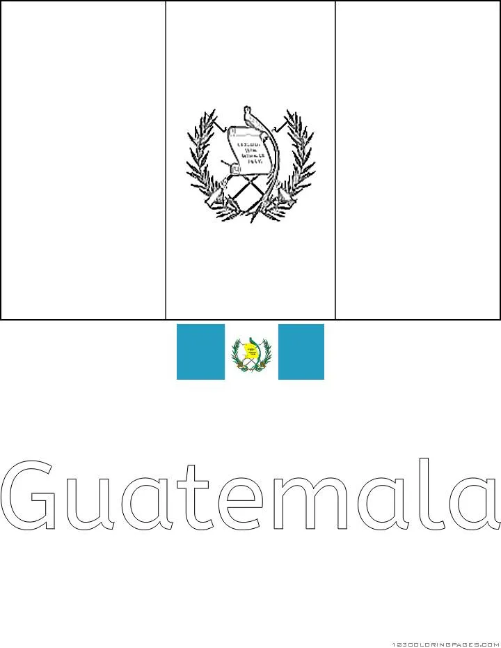 Guatemala Flag Coloring Page