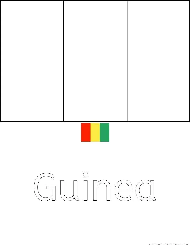 Disegno da Colorare con la bandiera della Guinea