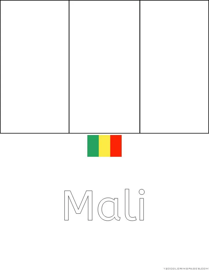 Desenho da Bandeira do Mali para Colorir