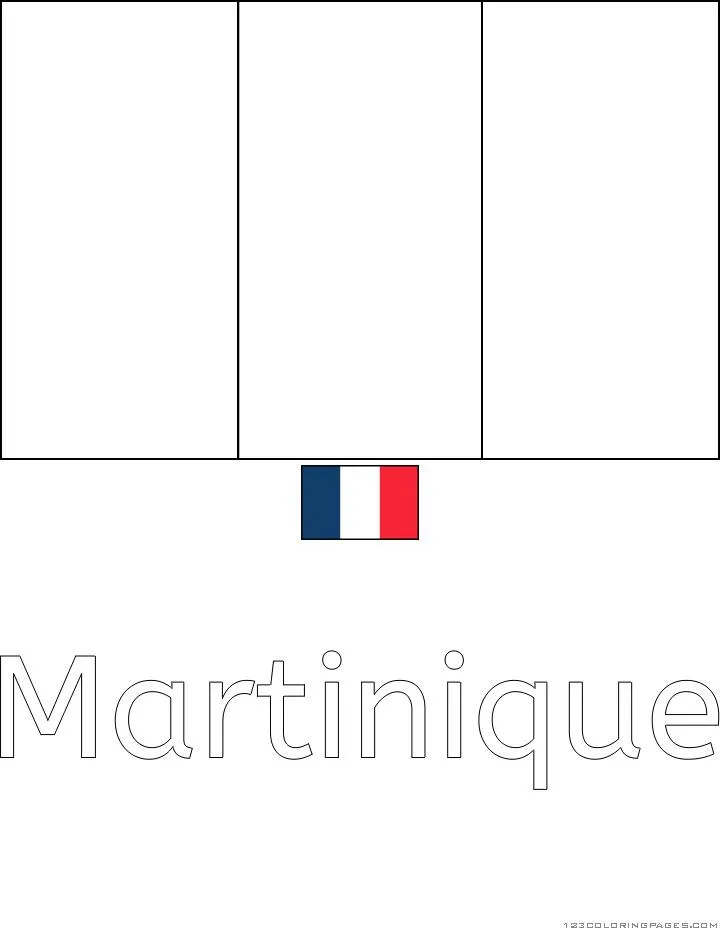 Desenho da Bandeira da Martinica para Colorir