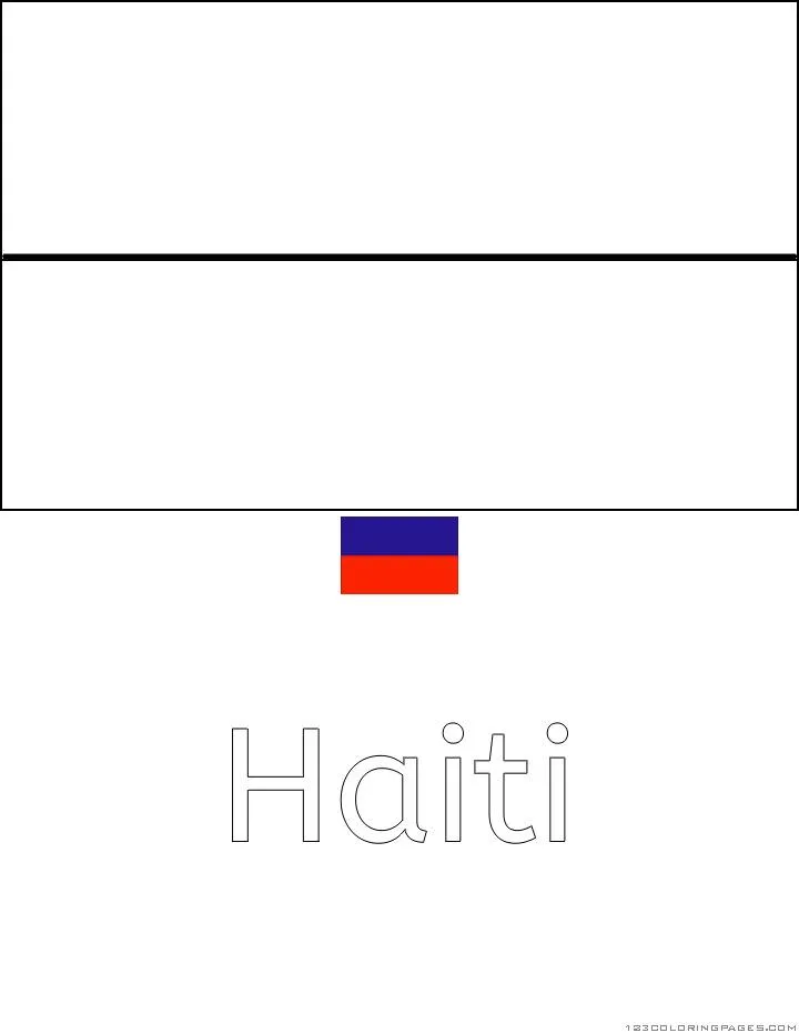 Desenho da Bandeira do Haiti para Colorir