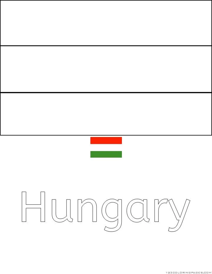 Desenho da Bandeira da Hungria para Colorir