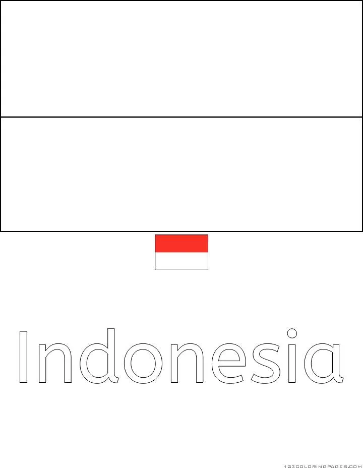 Desenho da Bandeira da Indonésia para Colorir