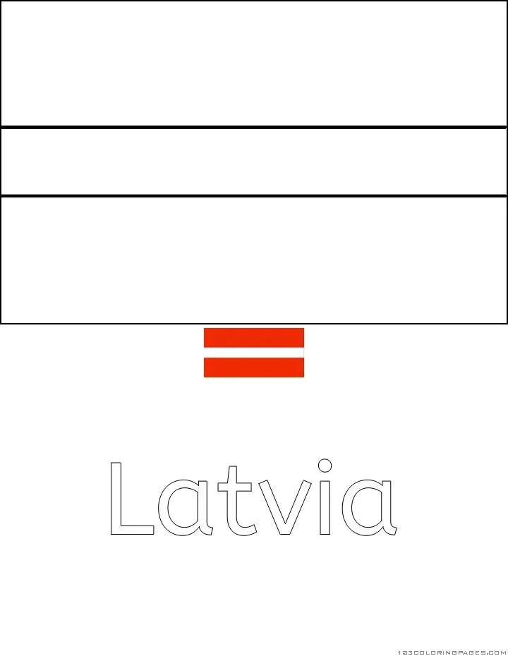 Desenho da Bandeira da Letônia para Colorir