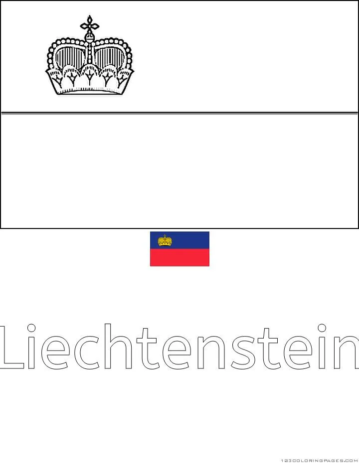 Desenho da Bandeira de Liechtenstein para Colorir