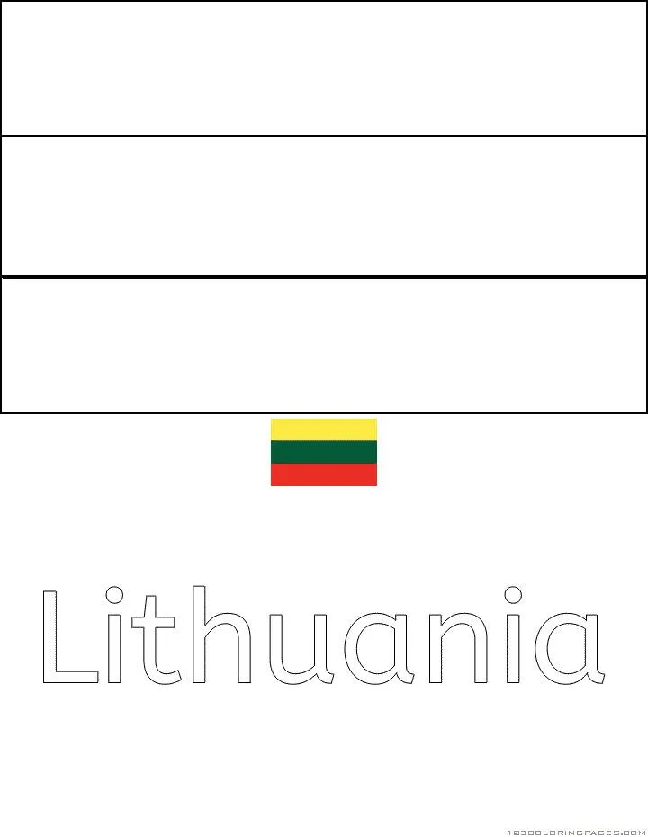 Desenho da Bandeira da Lituânia para Colorir