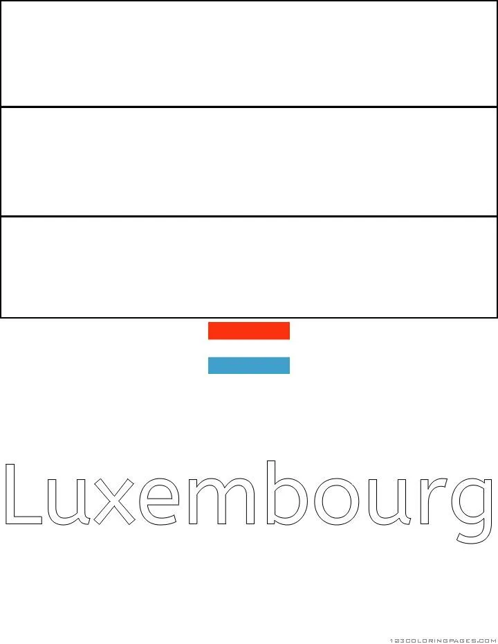 Desenho da Bandeira de Luxemburgo para Colorir