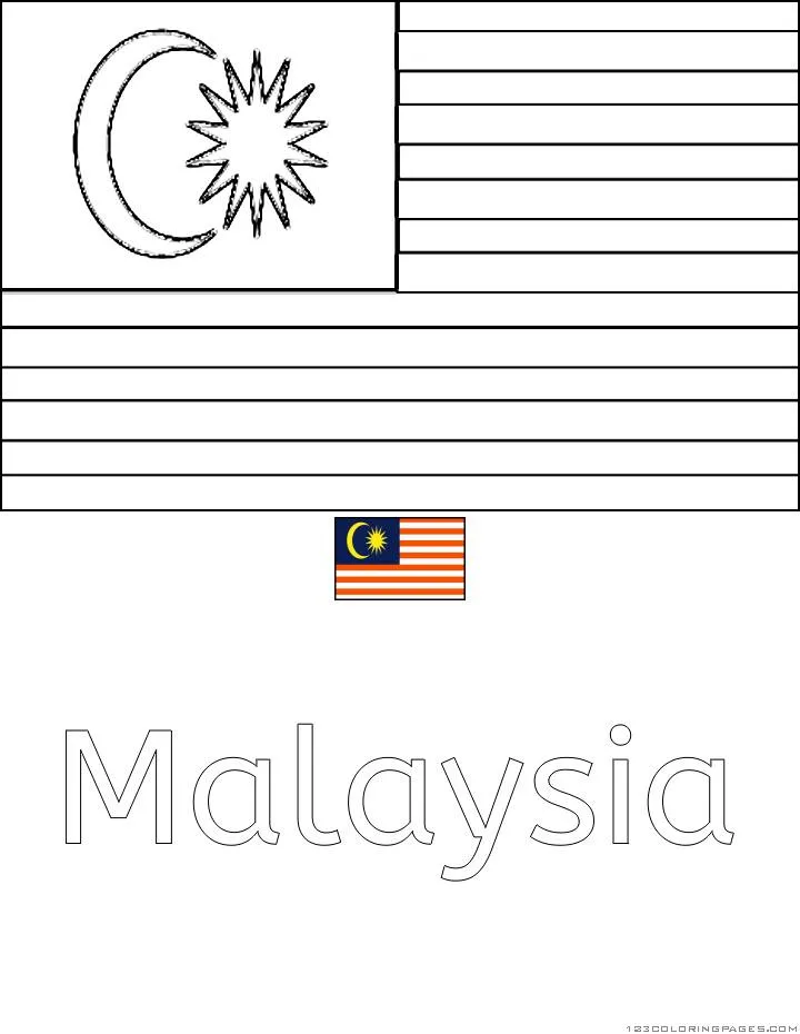 Coloriage du drapeau malaisien
